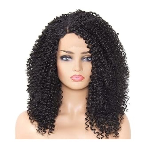 Other - Afro Kinky Synthetic L Part Lace Front Curly Wig 18”